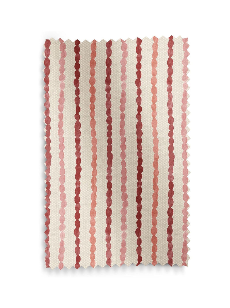Emily Bond red Moroccan stripe made to measure curtains, imported from the UK