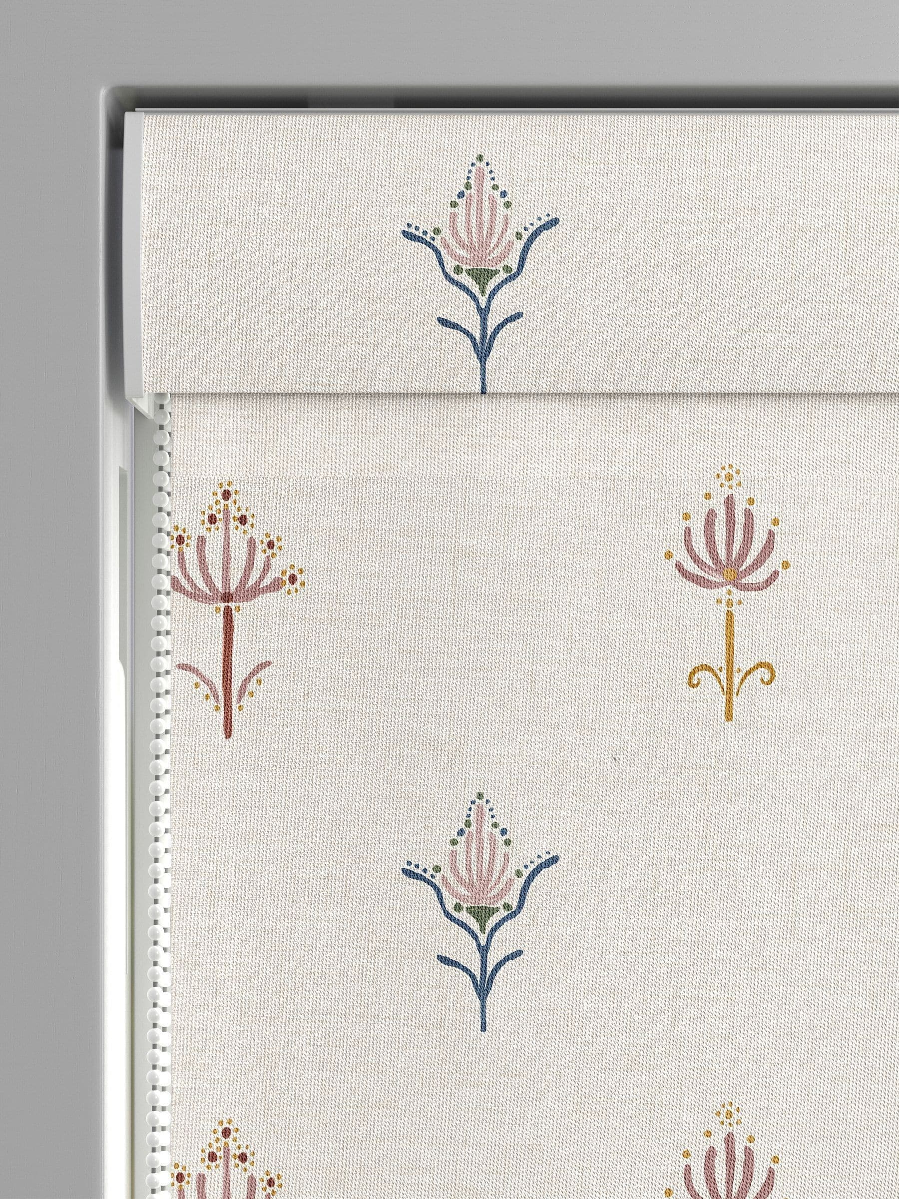 Emily Bond Multi Medina roman blind natural floral print - British product