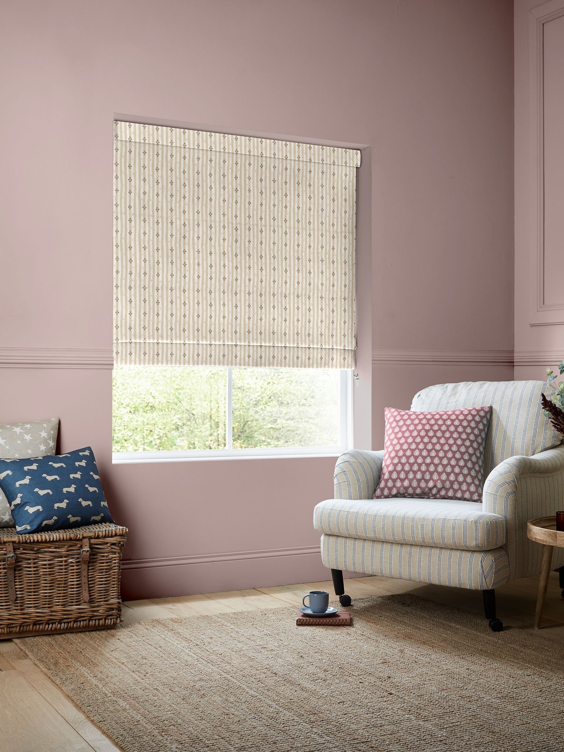 Emily Bond Natural Clara roman blinds, UK version