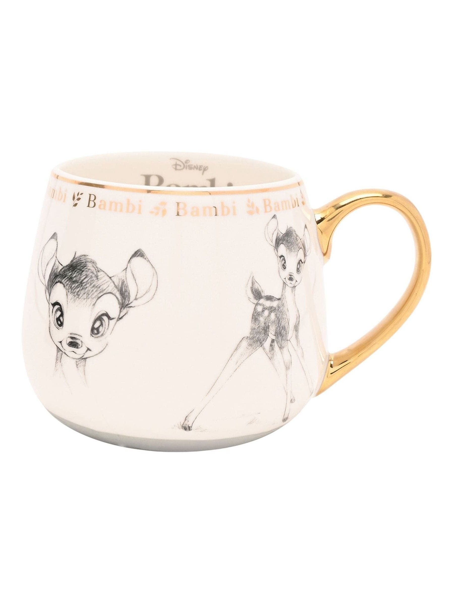 Disney Bambi mug ceramic white with gold handle (British brand)