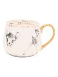 Disney Bambi mug ceramic white with gold handle (British brand)