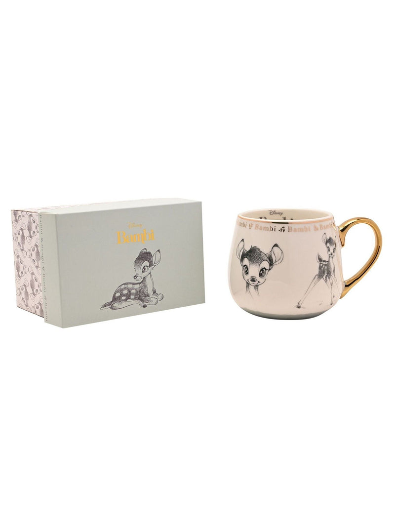 Disney Bambi mug ceramic white with gold handle (British brand)