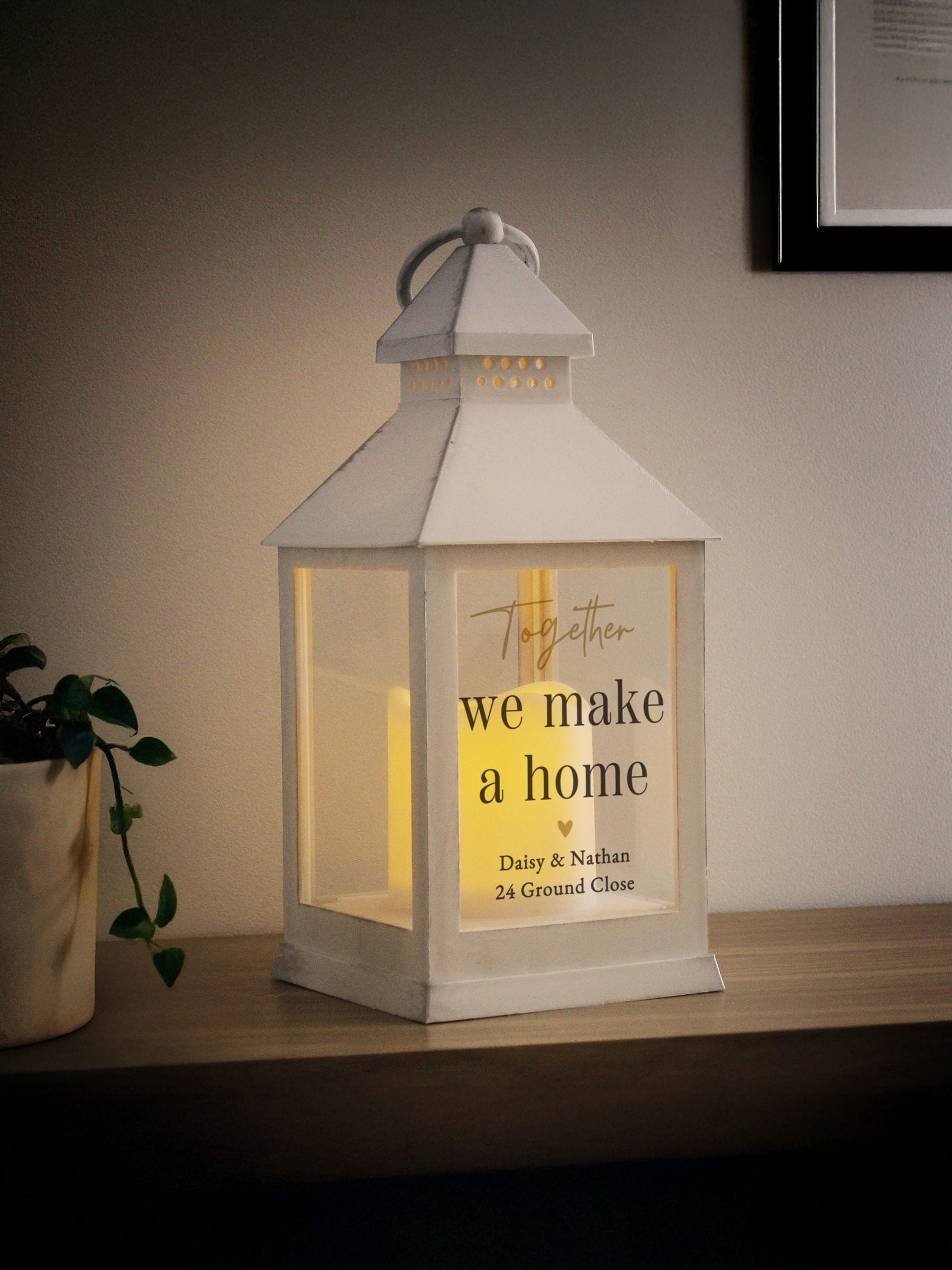 Personalised wedding lantern by PMC 27cm - British product