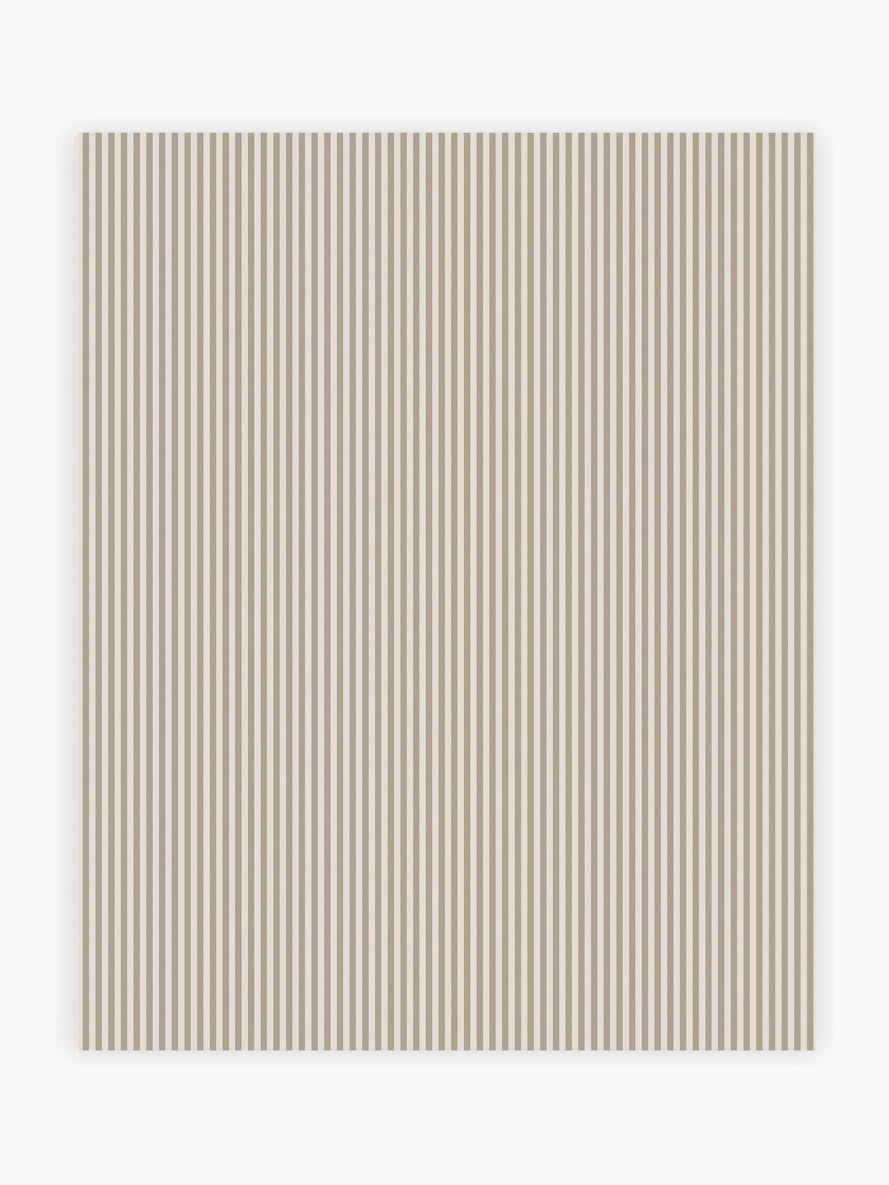 Brown ticking stripe wallpaper sample A4, UK version