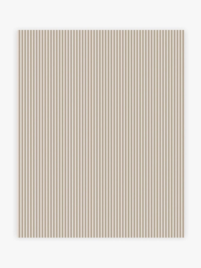 Brown ticking stripe wallpaper sample A4, UK version