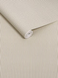Brown ticking stripe wallpaper sample A4, UK version