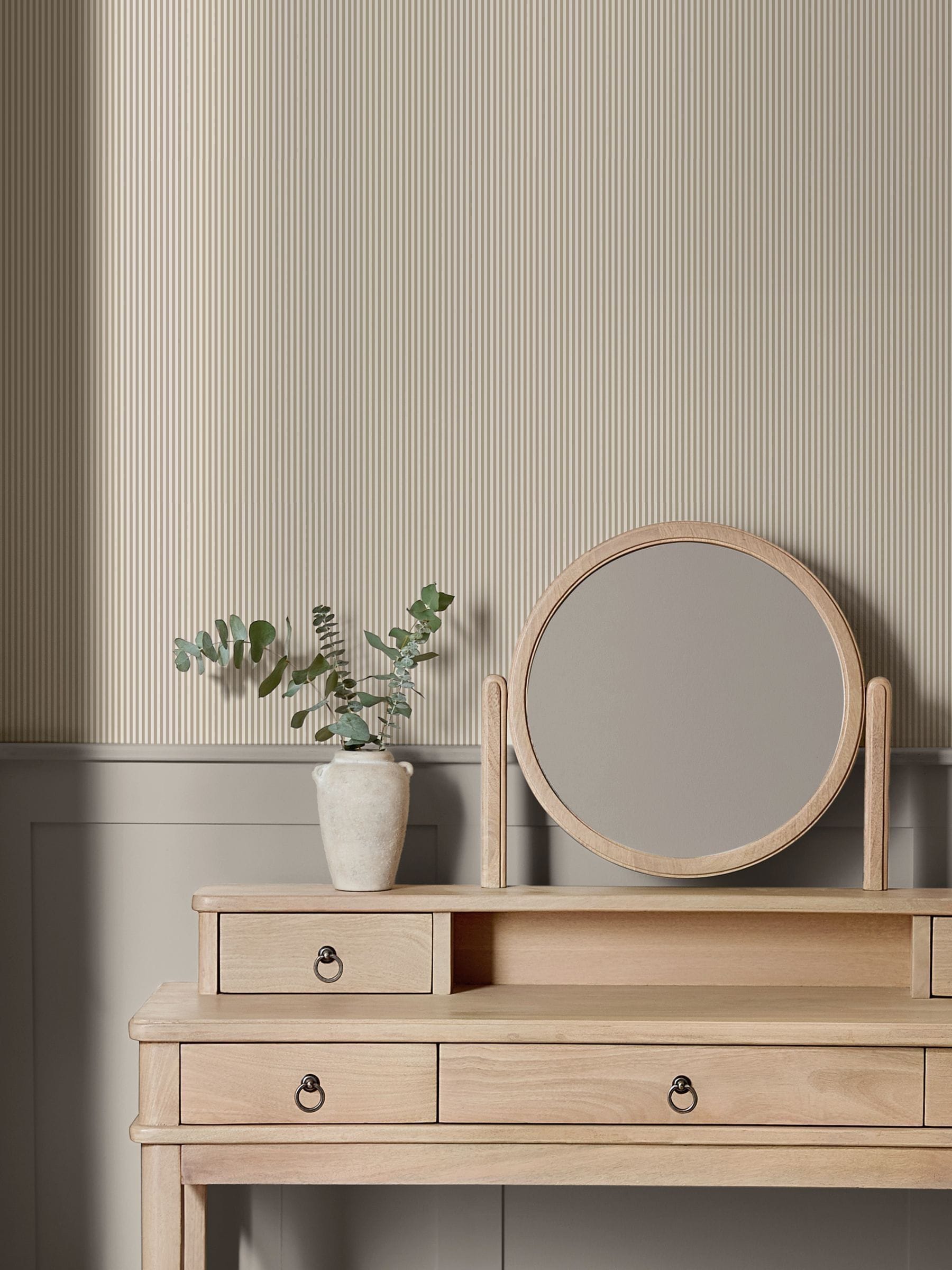 Soft Grey Ticking Stripe A4 Wallpaper Sample