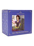 Disney Snow White glass mug with dried flowers, imported from the UK