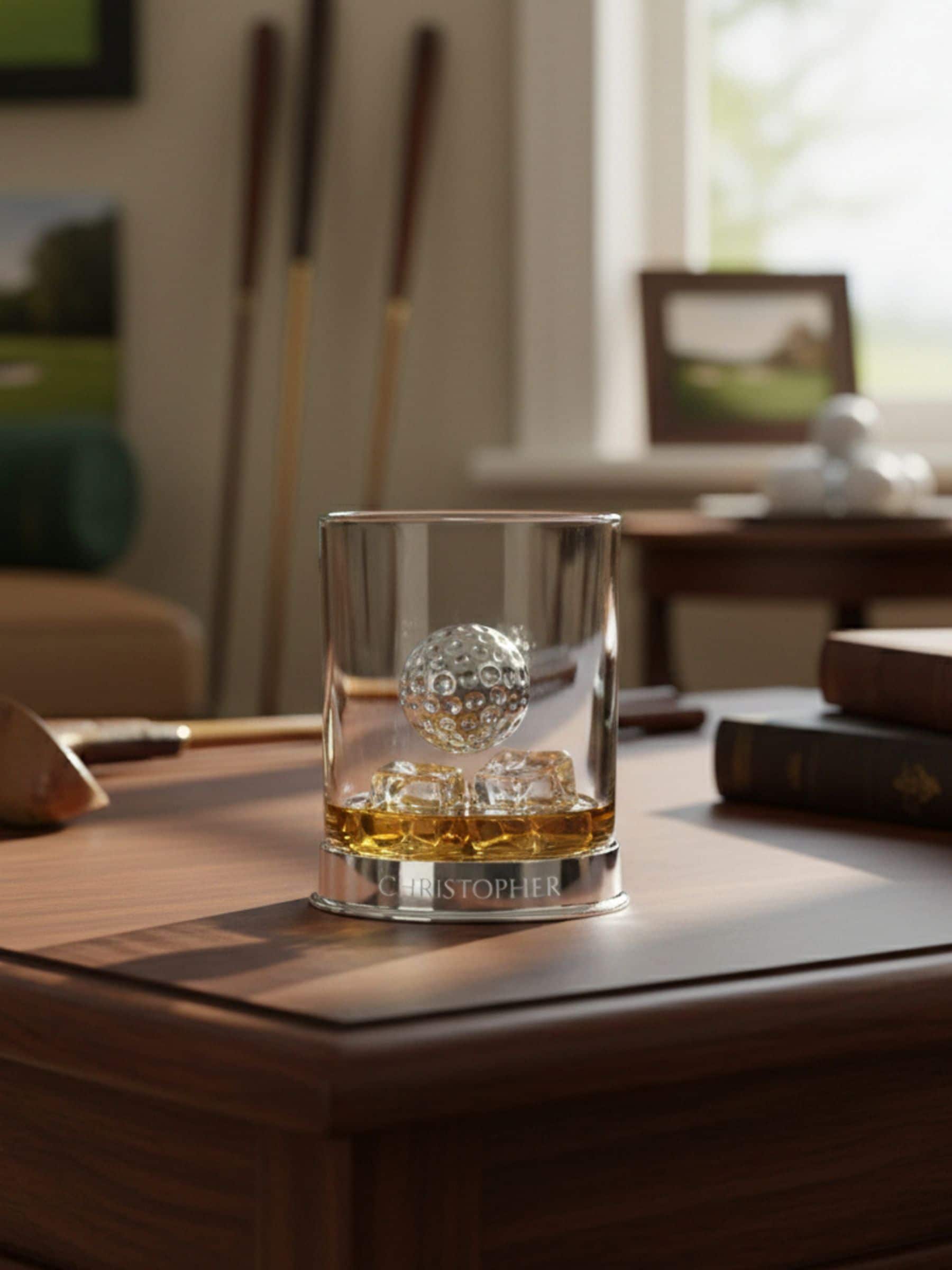 Treat Republic personalised golf pewter whisky glass 10x8x8 cm, UK version