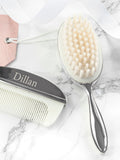 Treat Republic personalised silver plated baby brush and comb set - British product