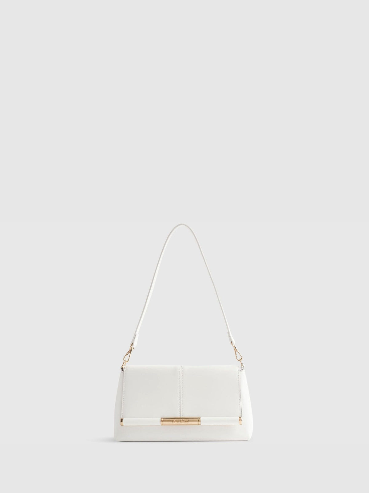 River Island White Bar Front Clutch Bag
