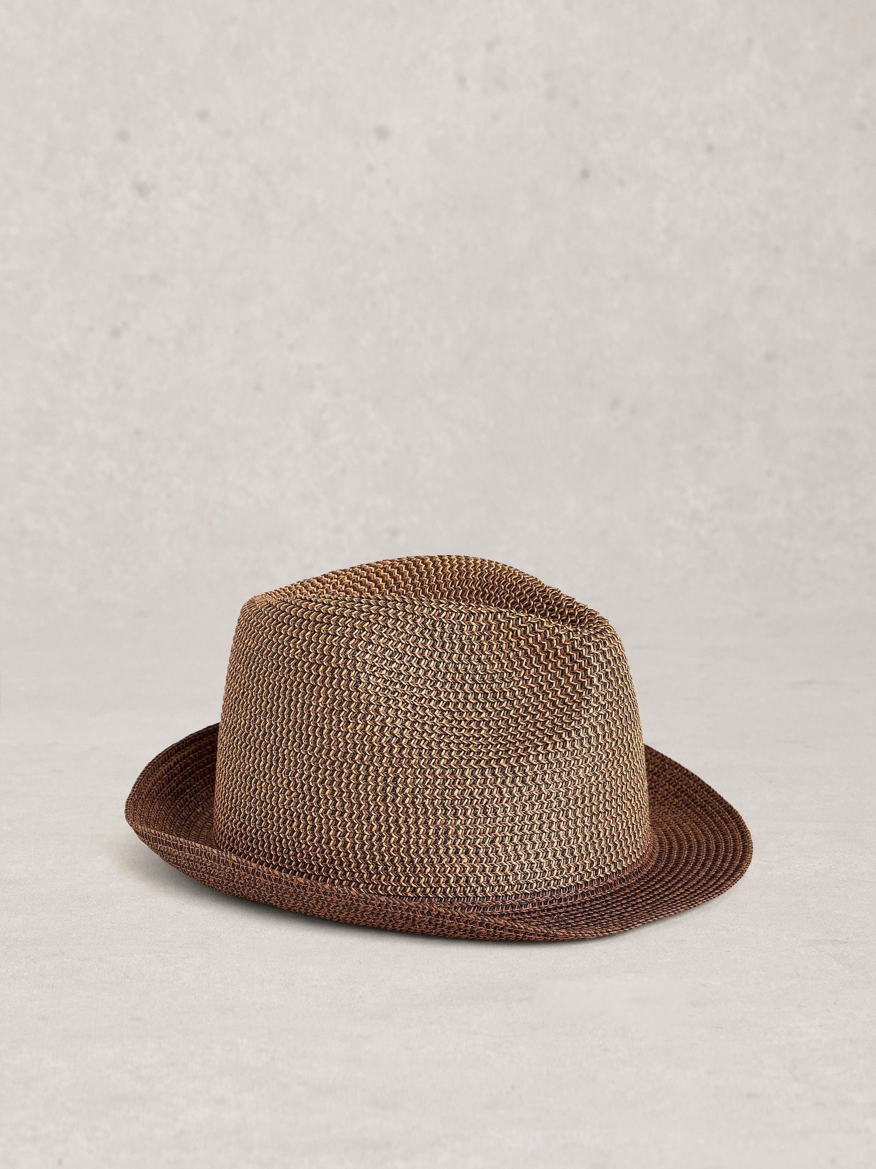 White Stuff dark natural trilby hat (British brand)