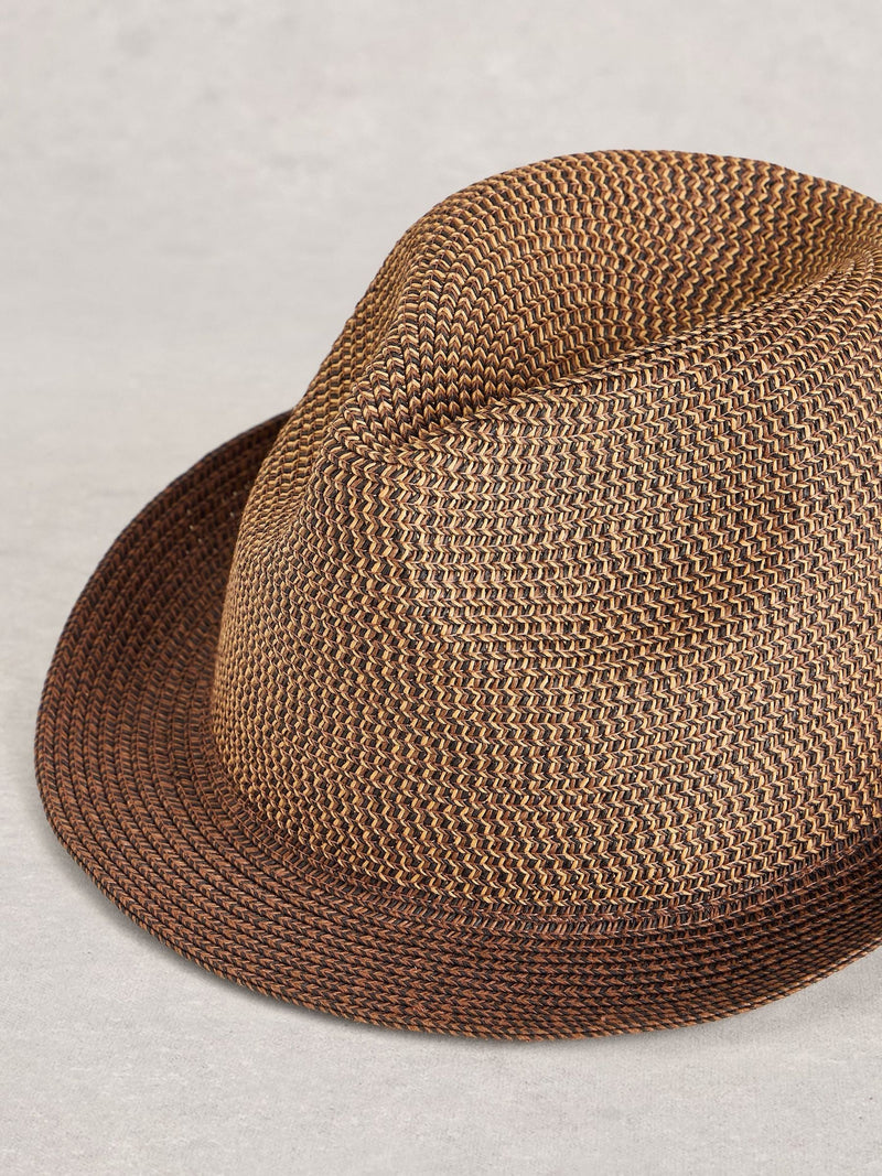 White Stuff dark natural trilby hat (British brand)