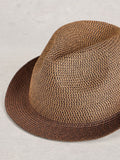 White Stuff dark natural trilby hat (British brand)