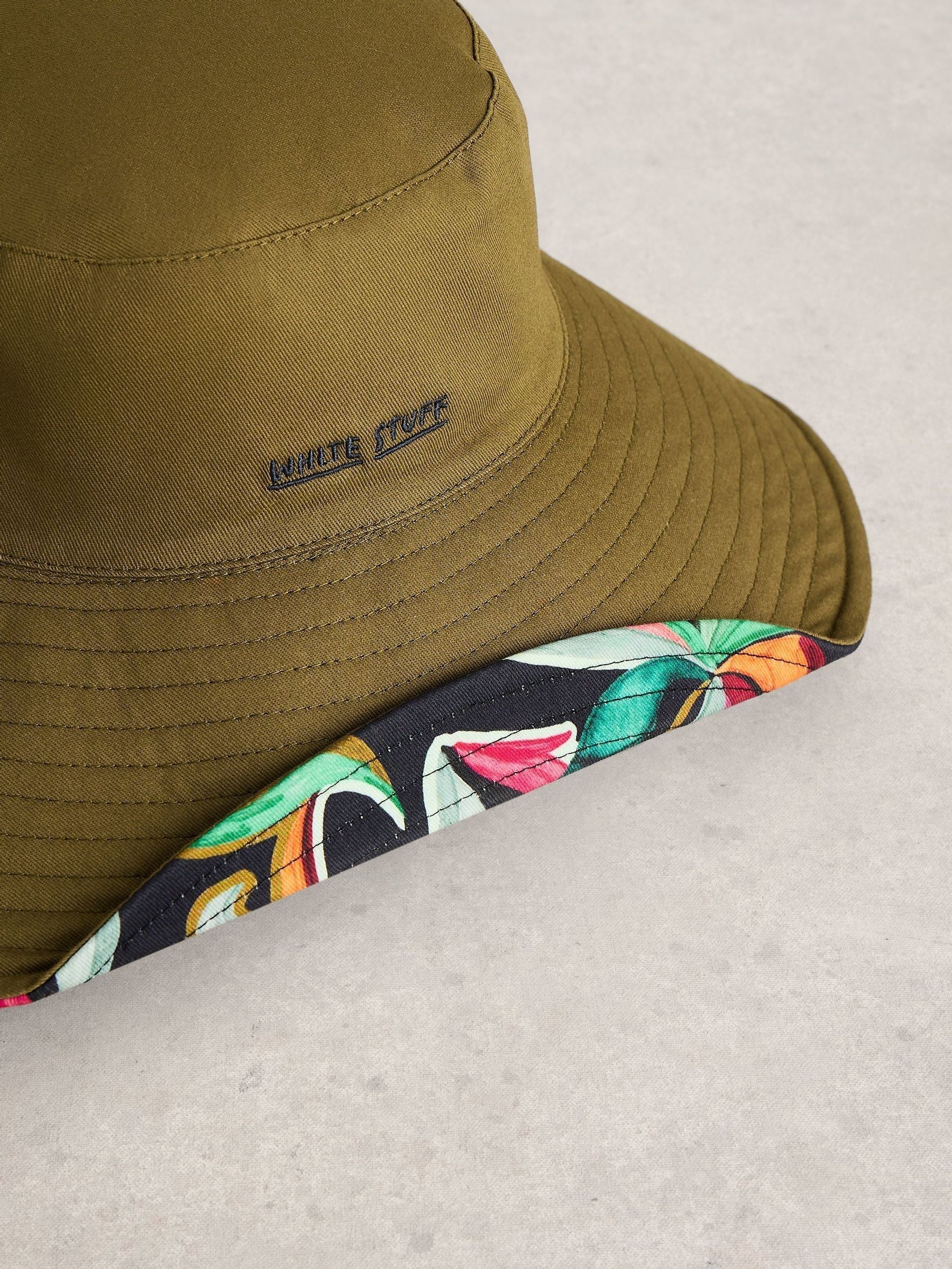 White Stuff green reversible bucket hat, UK version