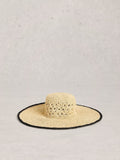 White Stuff natural wide brim crochet hat, UK version