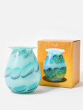 Oliver Bonas Blue Palo Blue glass vase 18cm hand-finished, UK version