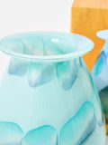 Oliver Bonas Blue Palo Blue glass vase 18cm hand-finished, UK version