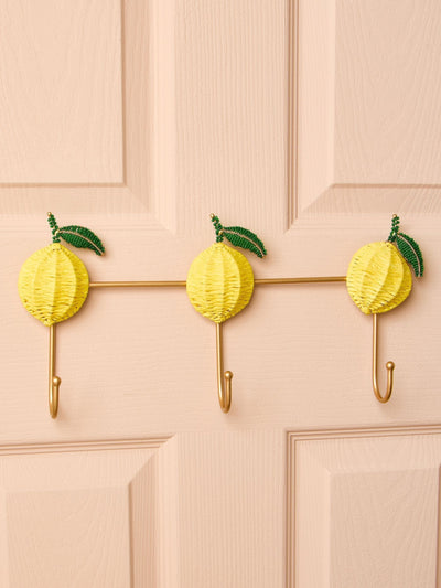 Next Oliver Bonas Yellow Lemon Raffia Wall Storage Hooks- Buy online at McGrocer