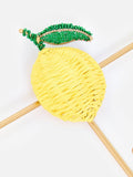 Oliver Bonas lemon raffia wall storage hooks (British brand)