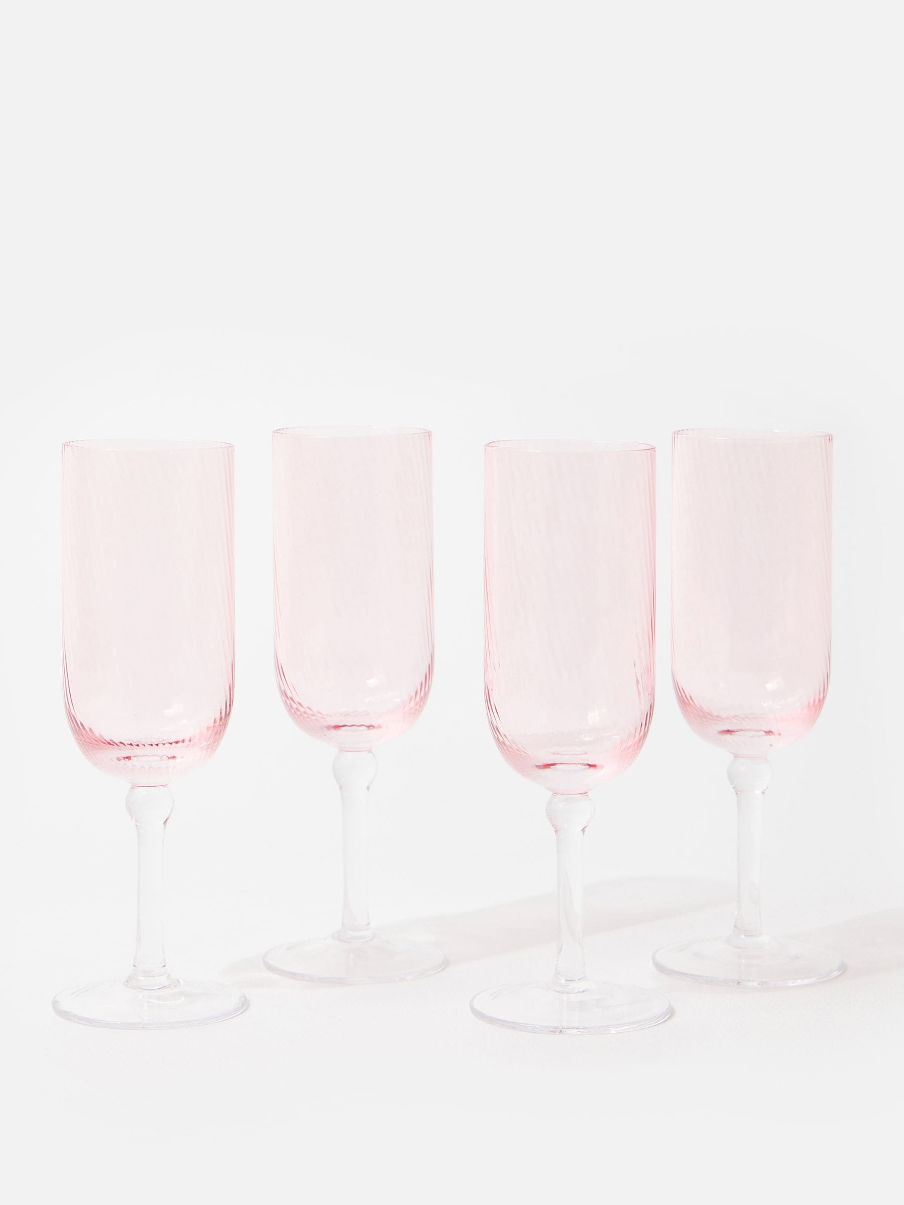 Oliver Bonas pink champagne flutes set of 4, UK version