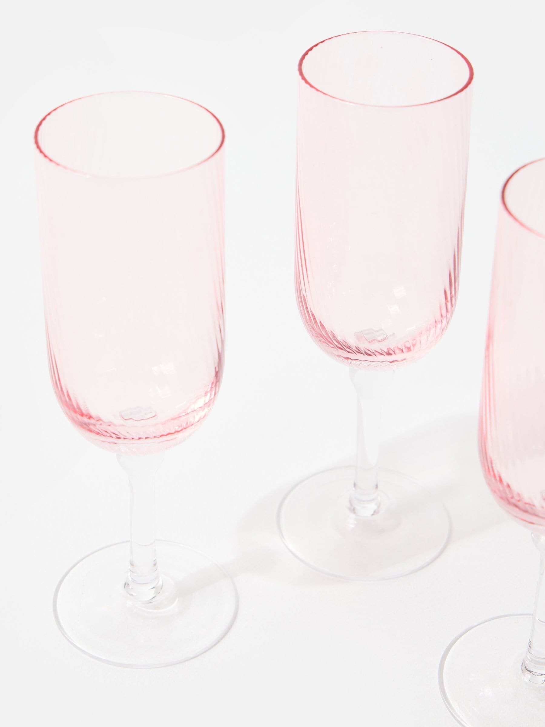 Oliver Bonas pink champagne flutes set of 4, UK version