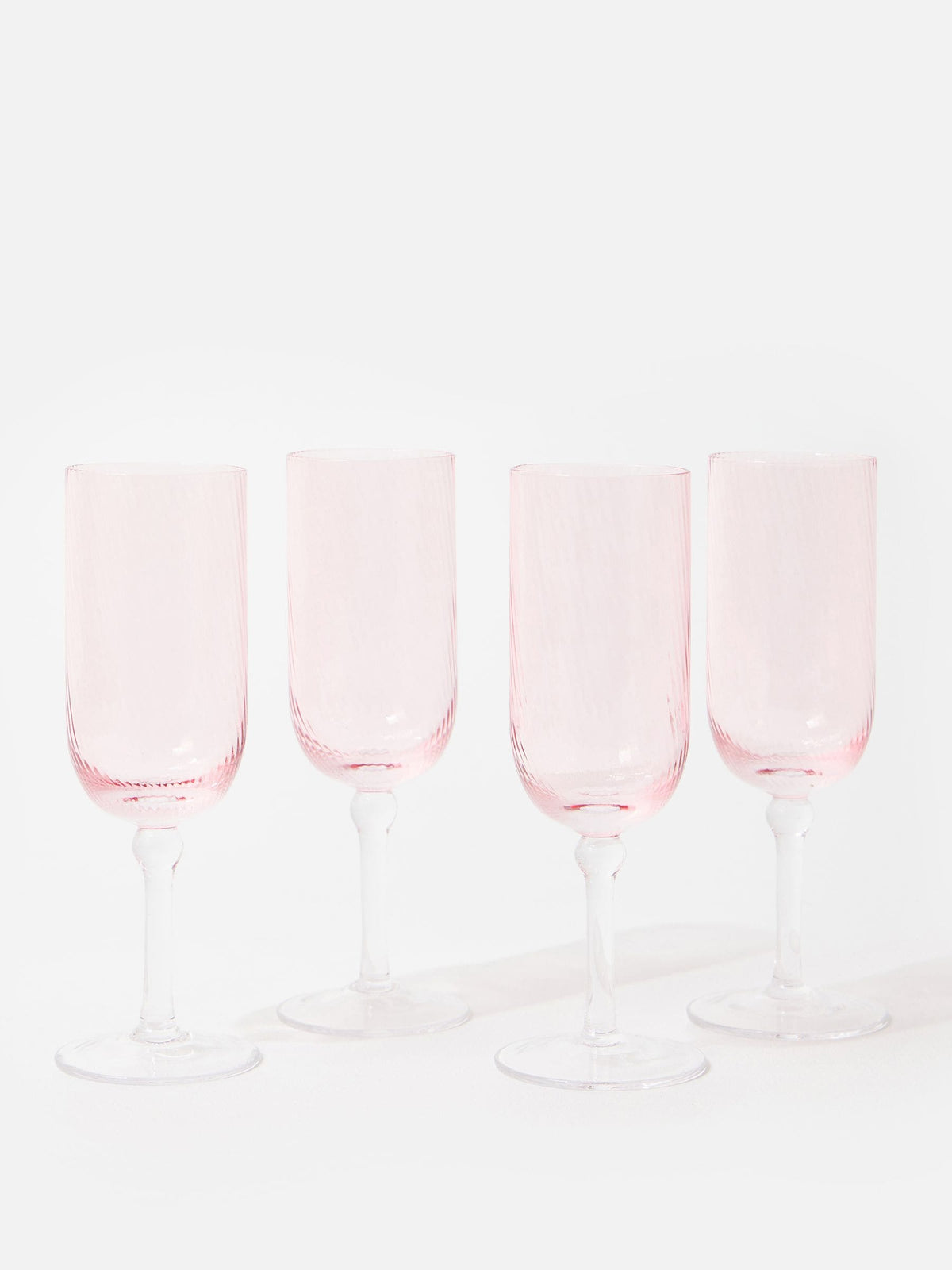 Oliver Bonas pink champagne flutes set of 4, UK version