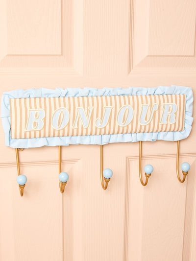 Next Oliver Bonas Blue Bonjour Blue Striped Wall Storage Hooks- Buy online at McGrocer