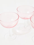 Oliver Bonas pink champagne saucer set of 4, imported from the UK