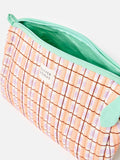 Oliver Bonas pink green check wash bag (British brand)