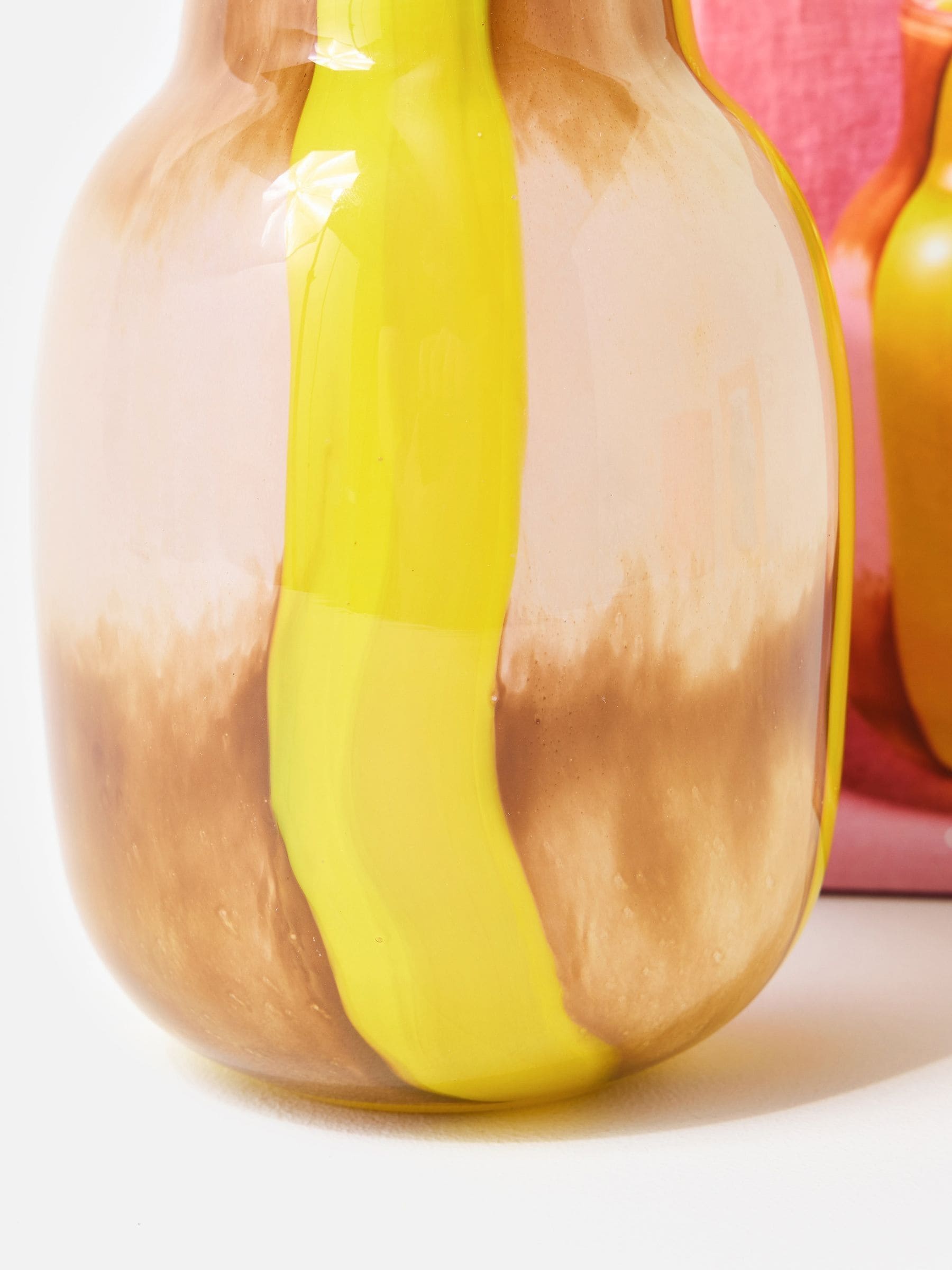 Oliver Bonas Yellow Llenya glass vase 21cm - British product