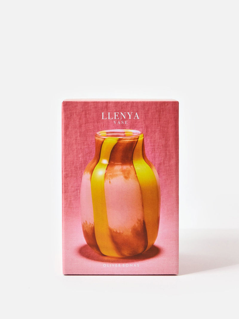 Oliver Bonas Yellow Llenya glass vase 21cm - British product