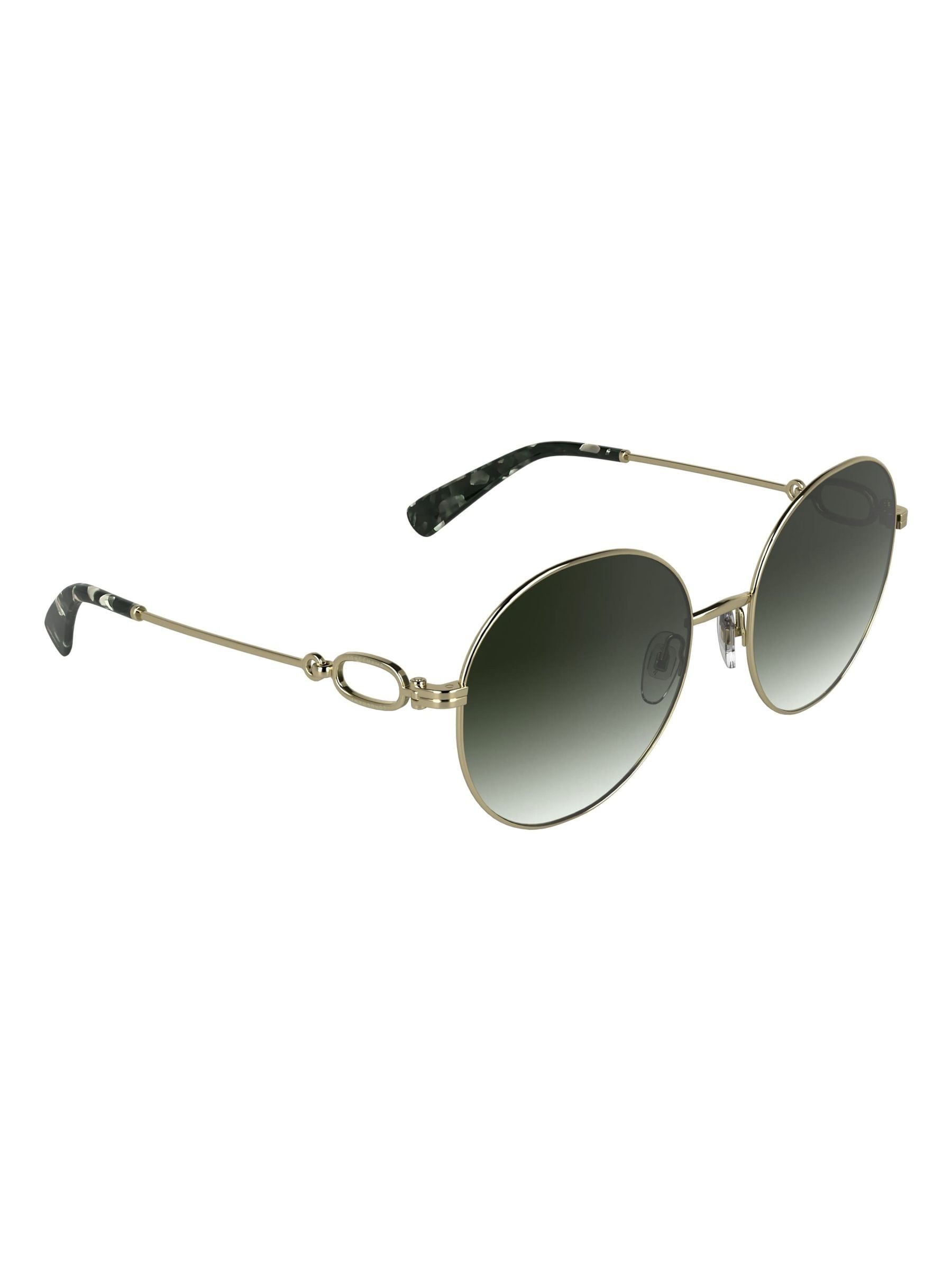 Longchamp Brown Lo188S metal sunglasses, imported from the UK