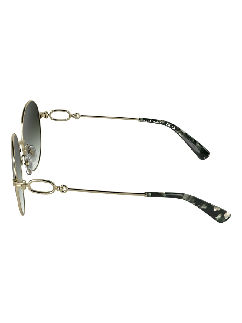 Longchamp Brown Lo188S metal sunglasses, imported from the UK