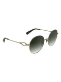Longchamp Brown Lo188S metal sunglasses, imported from the UK