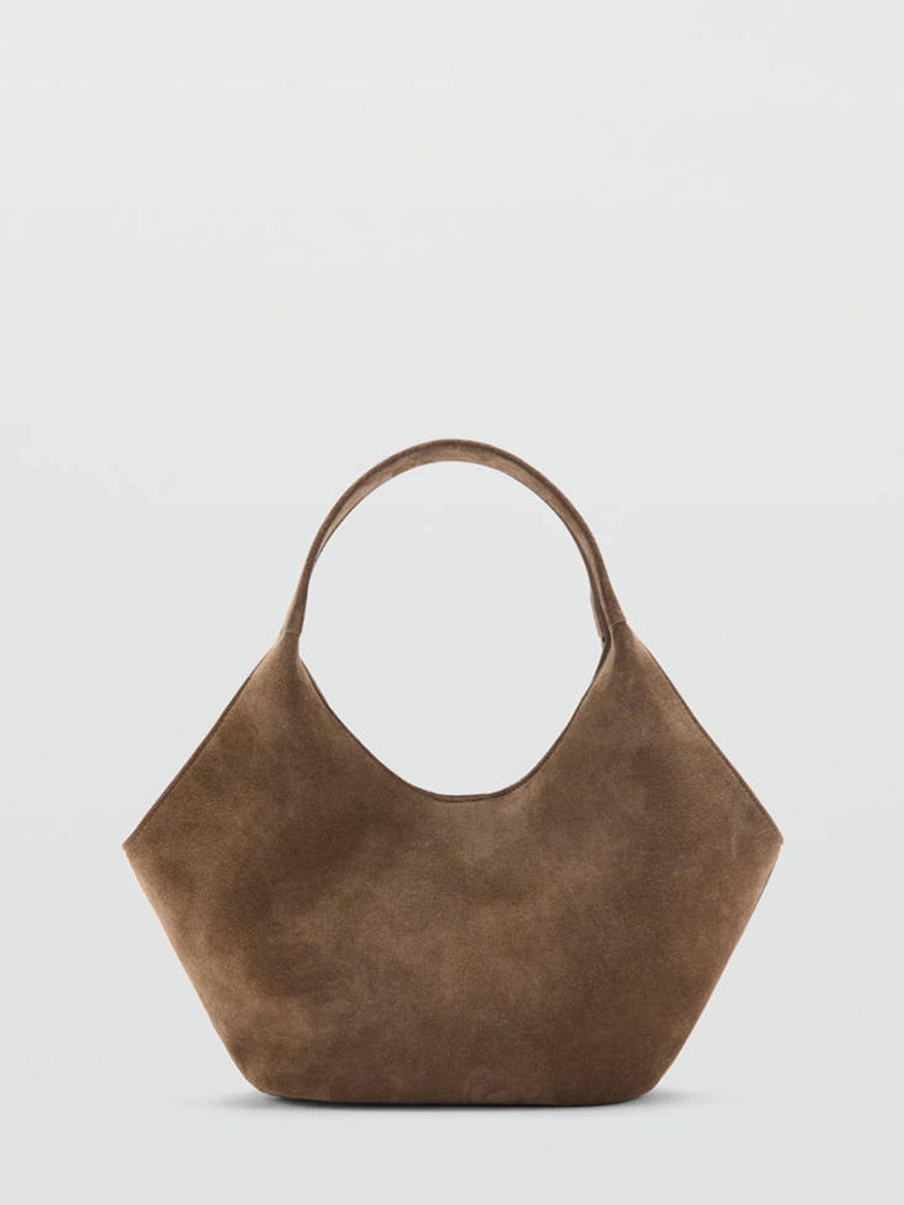 Mango brown suede shoulder bag with leather lining - British product