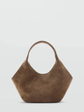 Mango brown suede shoulder bag with leather lining - British product