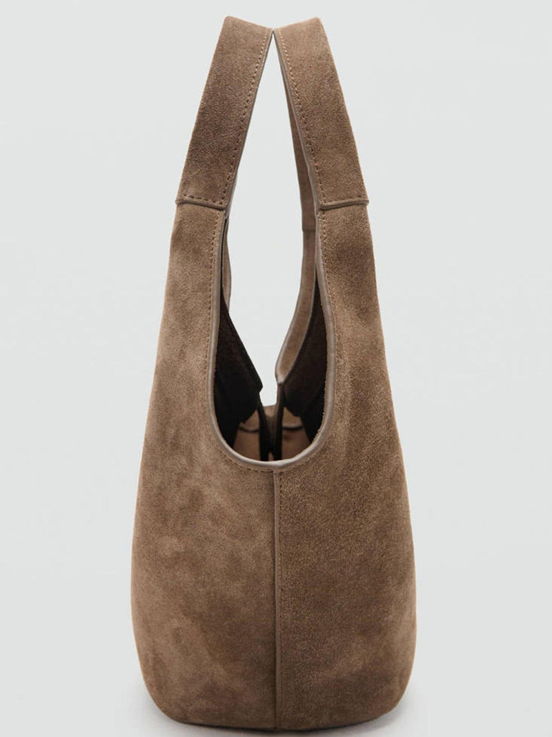 Mango brown suede shoulder bag with leather lining - British product