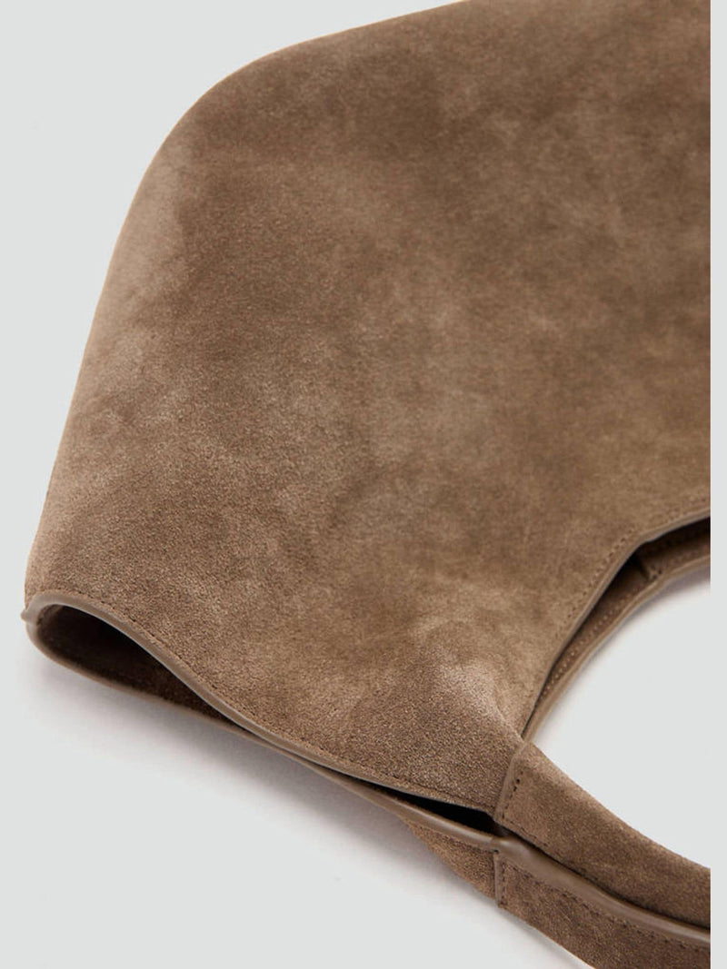 Mango brown suede shoulder bag with leather lining - British product