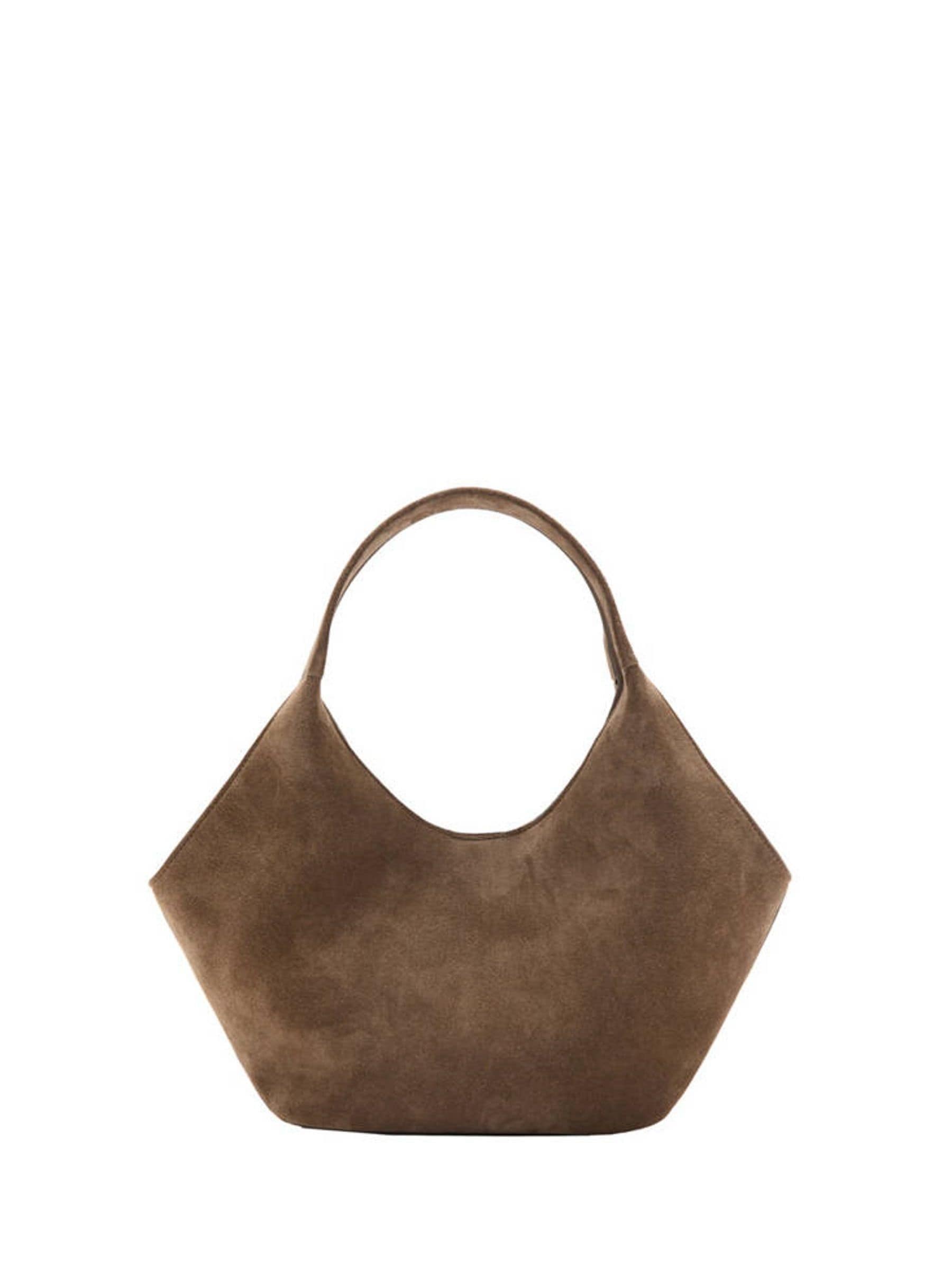 Mango brown suede shoulder bag with leather lining - British product