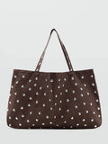 Mango brown studded large tote, imported from the UK