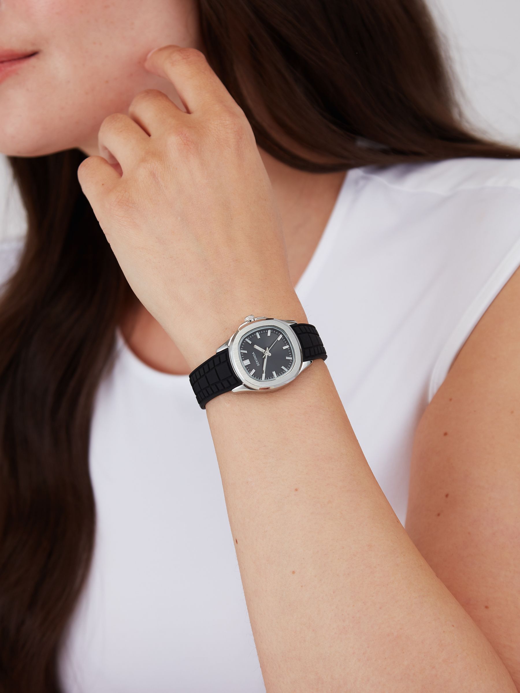 Sekonda black Octaire 30mm analogue watch - British product