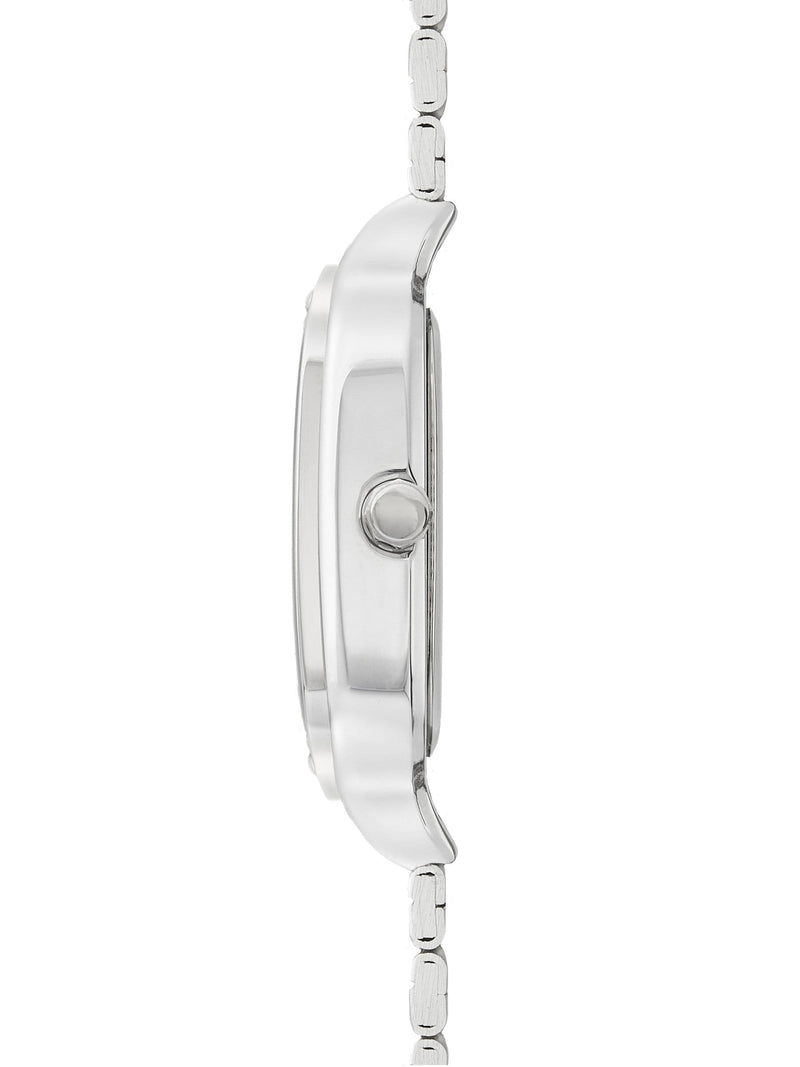 Sekonda Rene 40mm square analogue watch with silver bracelet (British brand)