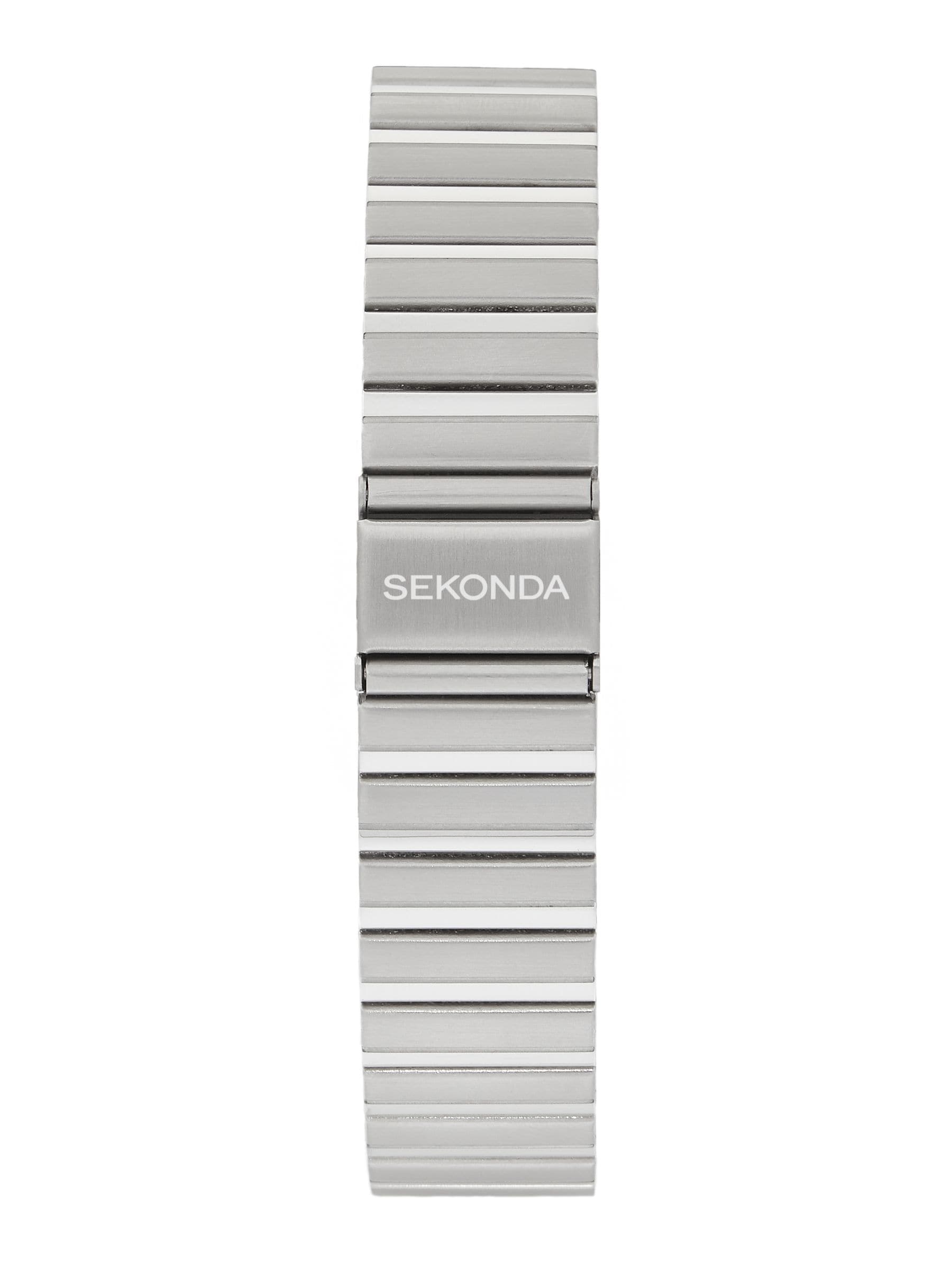 Sekonda Rene 40mm square analogue watch with silver bracelet (British brand)