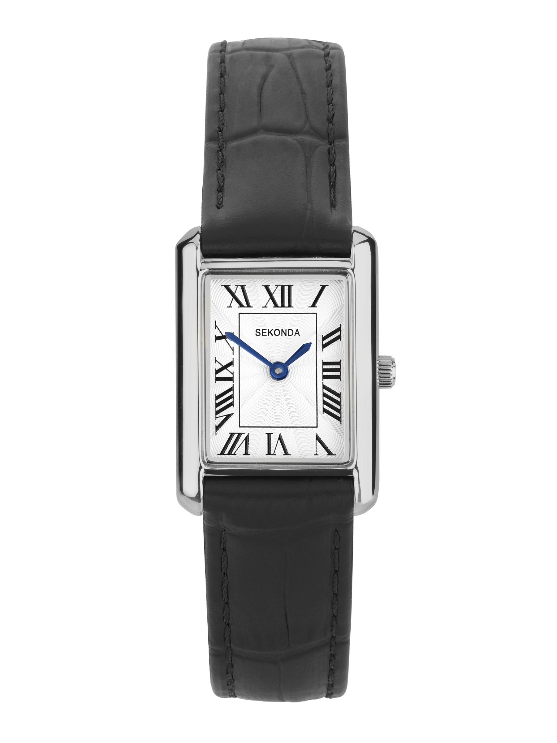 Sekonda Black Colette rectangular analogue watch 22mm (British brand)