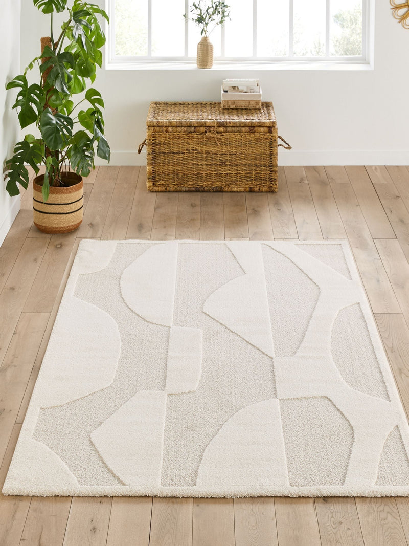 La Redoute Ecru Broga abstract rug 200x290cm, UK version