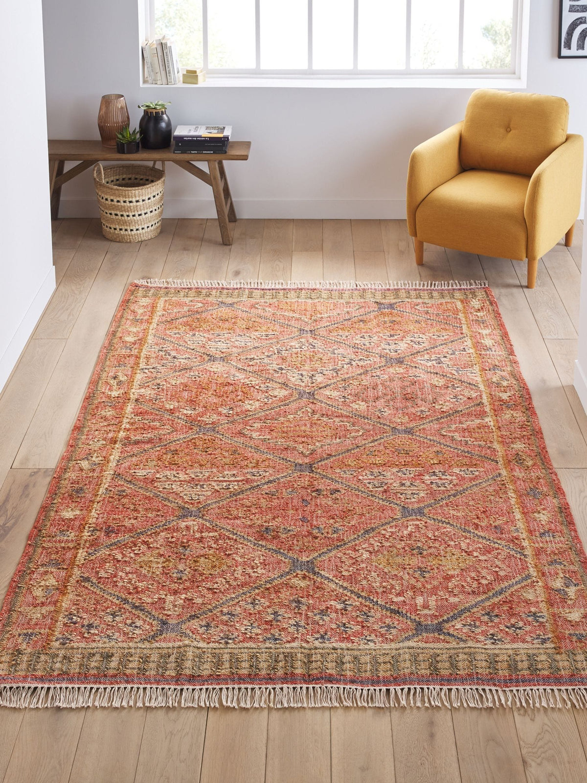La Redoute Saliha kilim jute cotton rug 200x290cm - British product