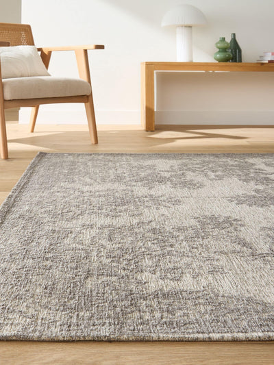 Next La Redoute Intérieurs Osca Grey Flat Woven Rug with Vintage Used Effect 290x200cm- Buy online at McGrocer