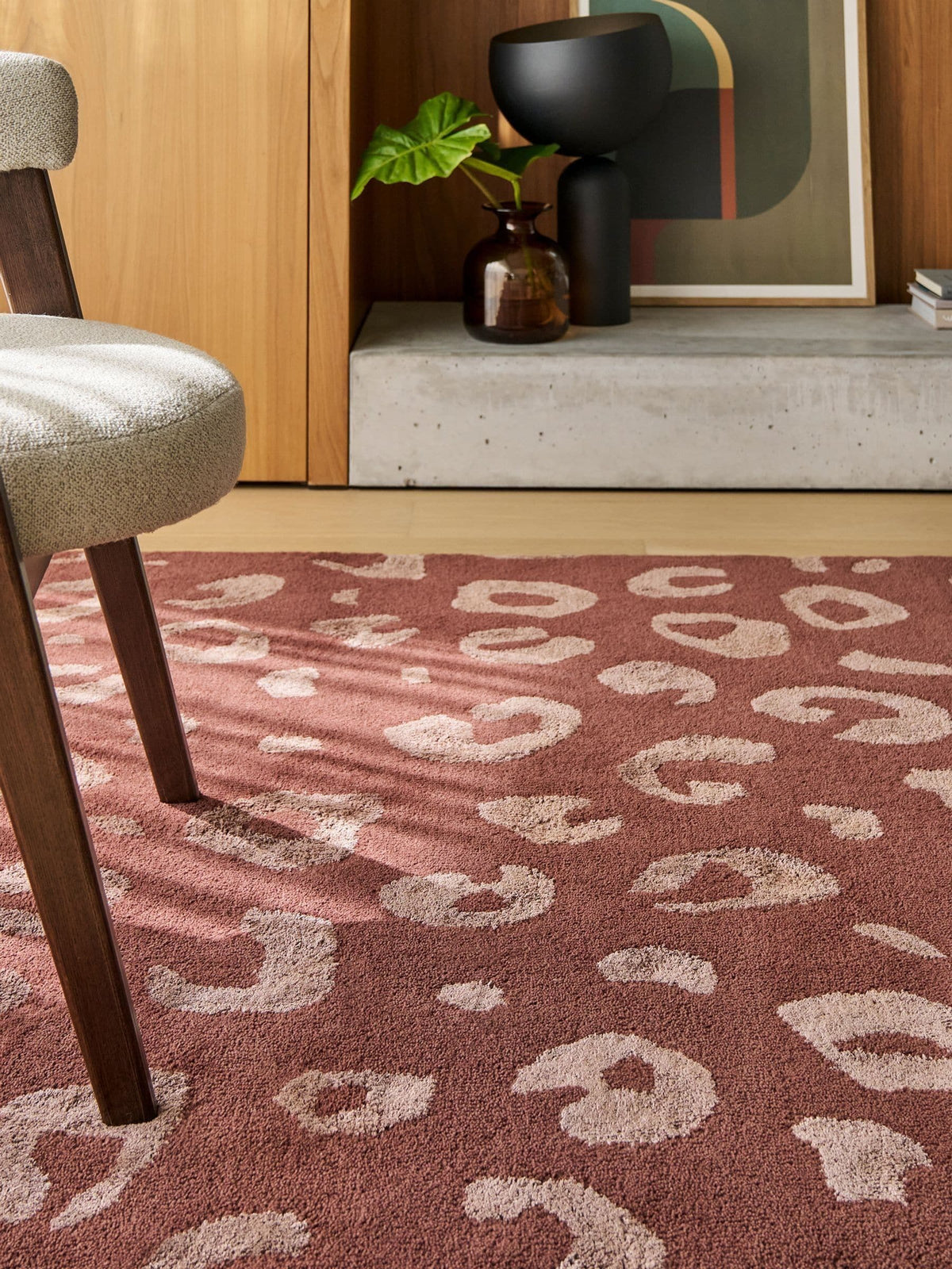 La Redoute Intérieurs Thelma Leopard Print Wool Rug, Ecru, 200x290cm