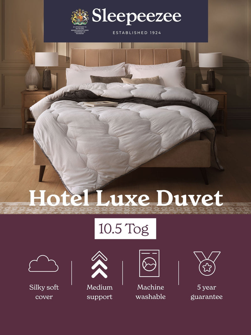 Sleepeezee Hotel Luxe 10.5 Tog hypoallergenic duvet - British product